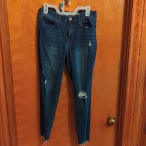 Soho Blue Skinny Jeans with Distressed Details